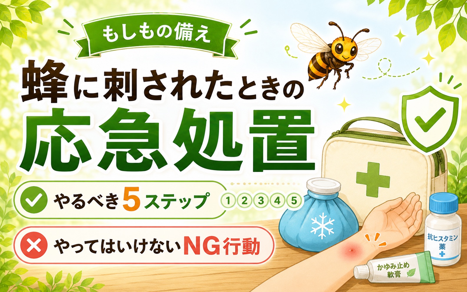 蜂に刺されたときの応急処置（やるべき5ステップとNG行動）