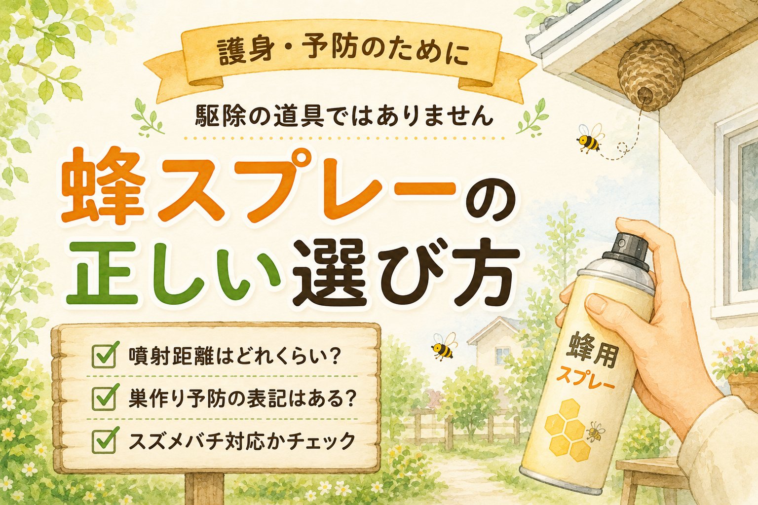 蜂スプレーの正しい選び方 護身と予防のために